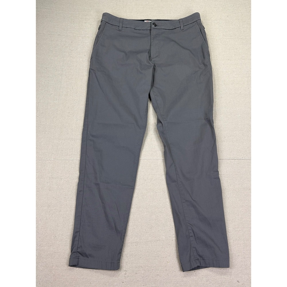 Birddogs Mens‎ Chino Pants 34x30 Charcoal Grey Stretch Cotton Blend Flat Front